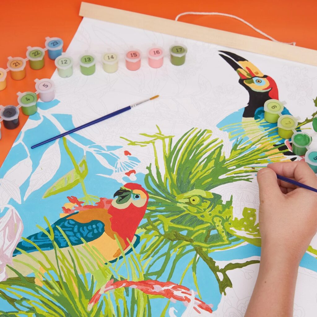 RHS Tropical Birds Paint By Numbers Kit 5029568015962 2